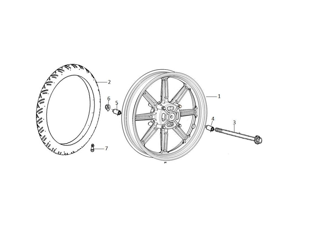 Pièce détachée Roue arrière batons Super Soco TC Max 2020 à 2025
