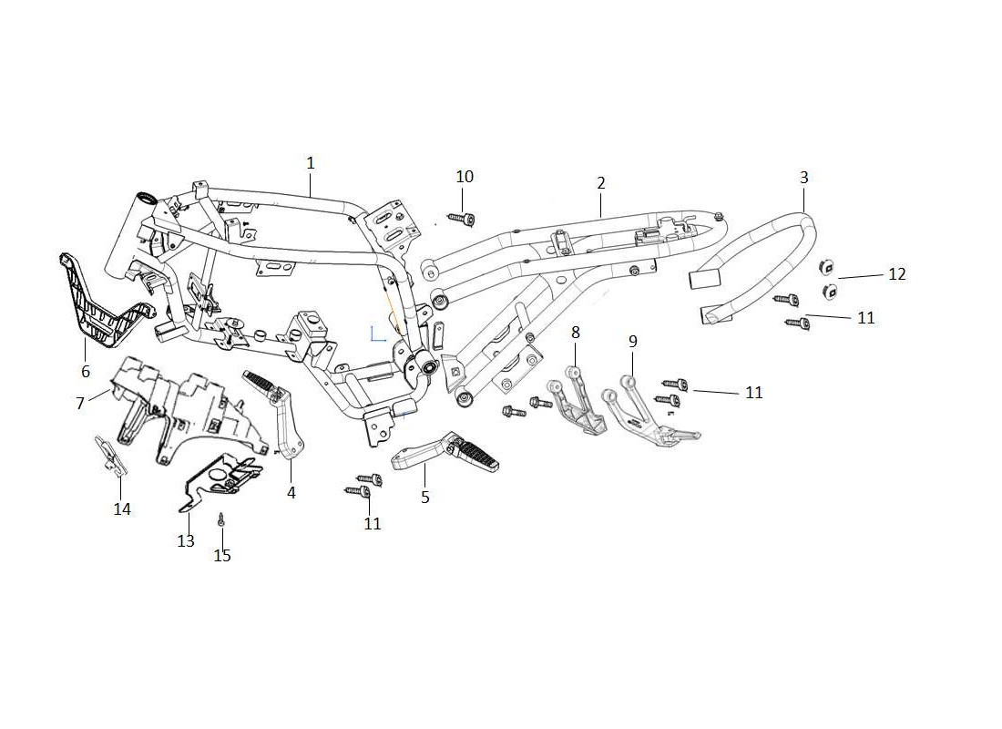 Pièce détachée Cadre et Repose pieds Super Soco TC Max 2020 à 2025 Hunter