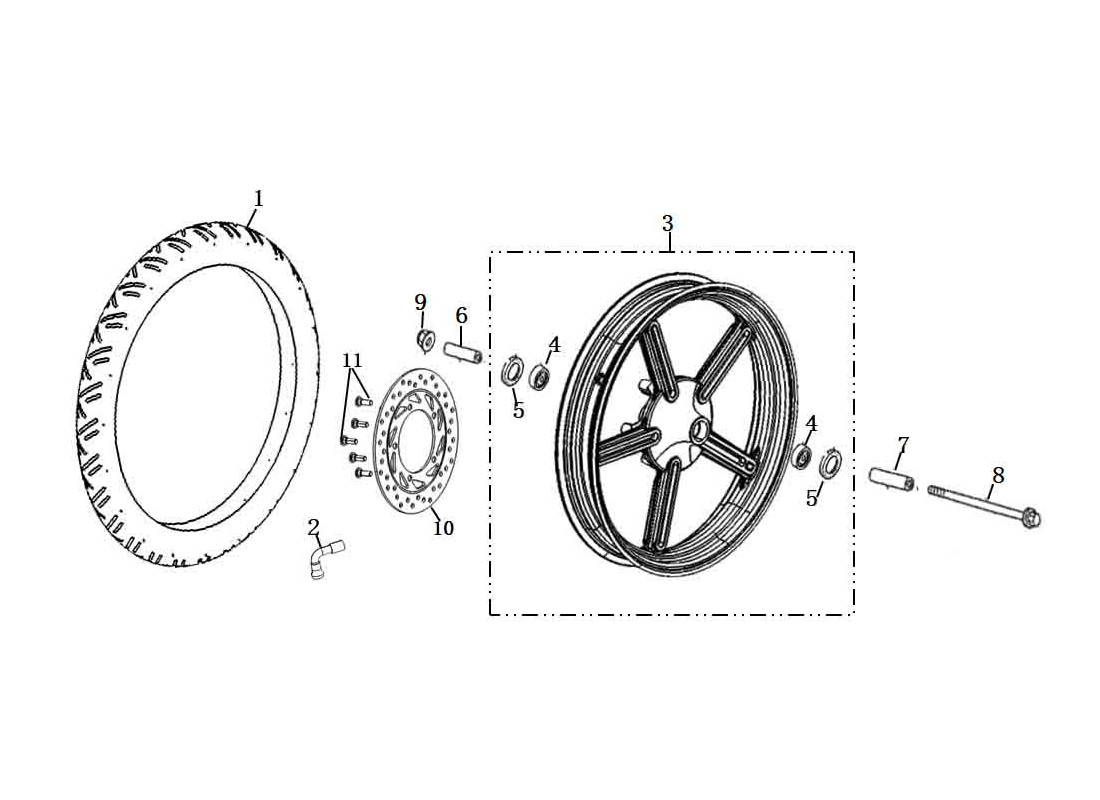 Pièce détachée Roue avant Super Soco TC Wanderer Pro