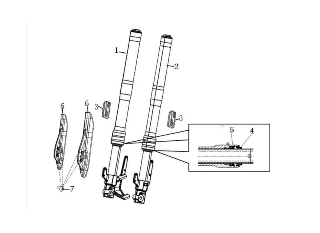 Pièce détachée Fourche avant Super Soco TC Wanderer Pro