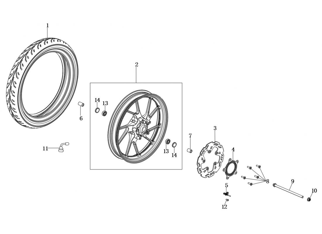 Pièce détachée Roue avant Super Soco Vmoto Stash