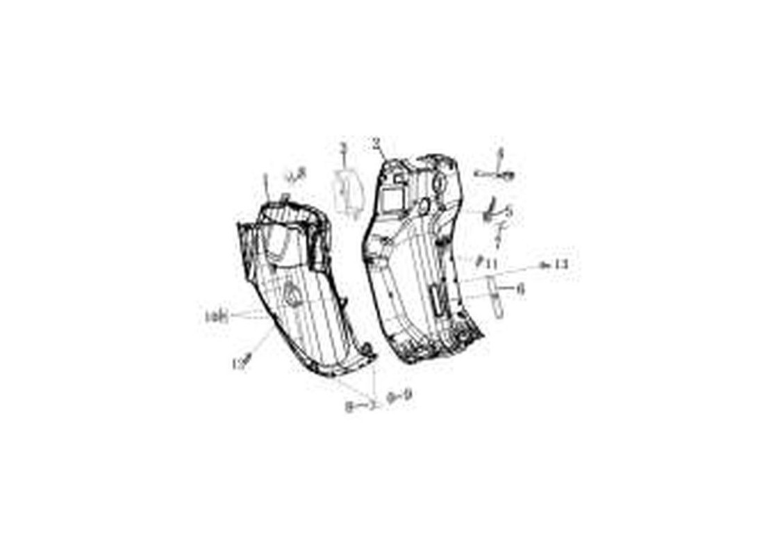 Pièce détachée Carénage tablier intérieur Super Soco Vmoto CPX