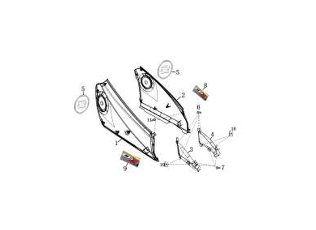Pièce détachée Carénage arrière Super Soco Vmoto CPX