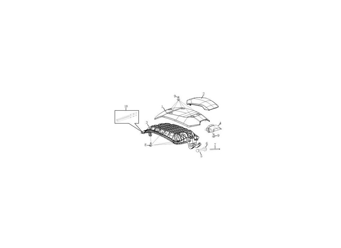 Pièce détachée Carénage supérieur batterie Vmoto Super Soco TC Wanderer